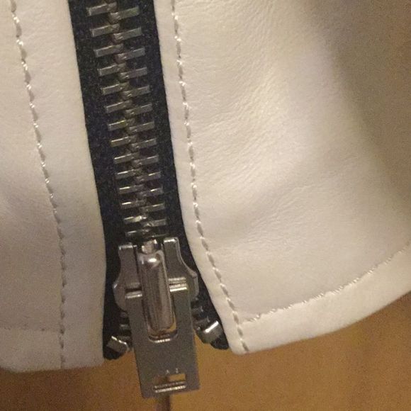 IRO White and Black Yulia Leather Jacket in Ecru - Picture 14 of 16